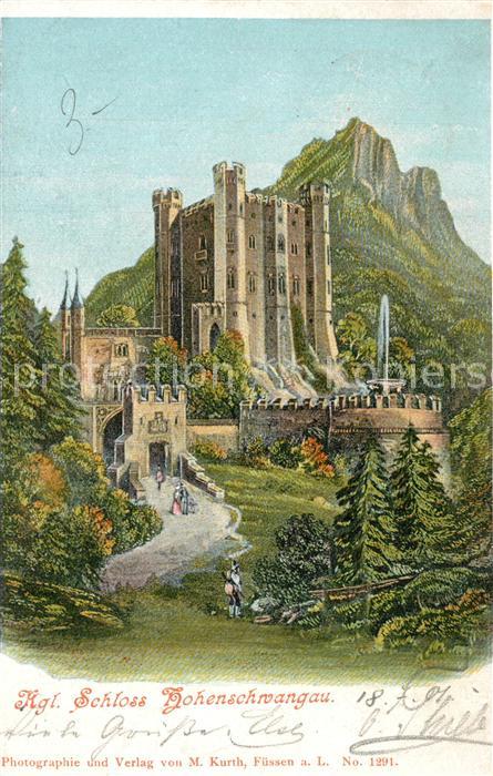 Hohenschwangau Königliches Schloss Künstlerkarte