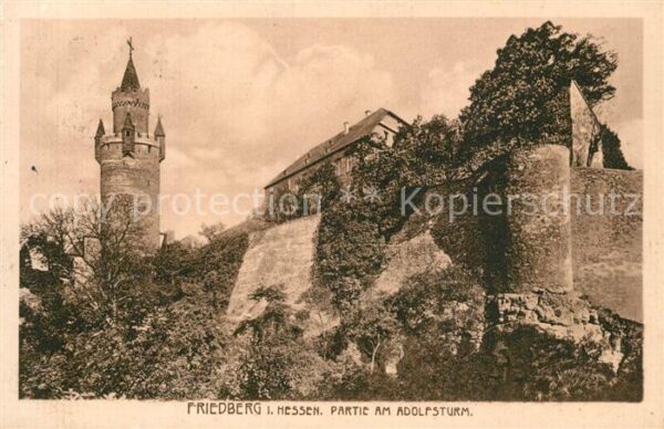 Friedberg Hessen Partie am Adolfsturm Stadtmauer Soldate