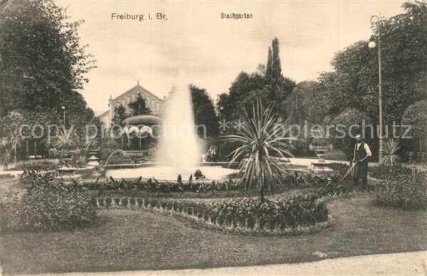 Freiburg Breisgau Stadtgarten Fontäne