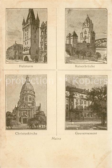 Mainz Rhein Holzturm Kaiserbrücke Christuskirche Go