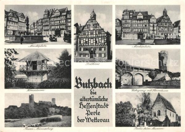Butzbach Marktplatz Rathaus Fachwerkhaus Römertu