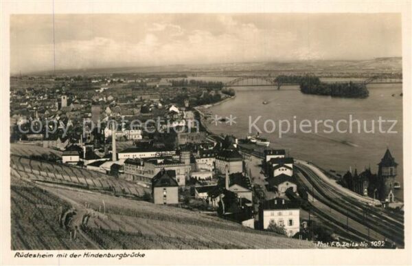 Ruedesheim Rhein Panorama Hindenburgbrücke