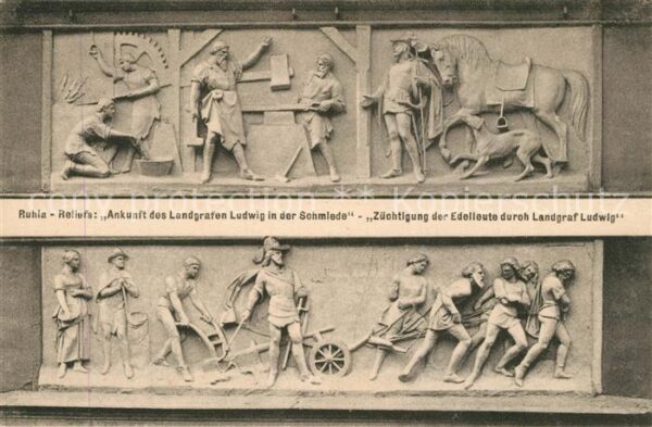 Ruhla Reliefs Ankunft Landgraf Ludwig in der