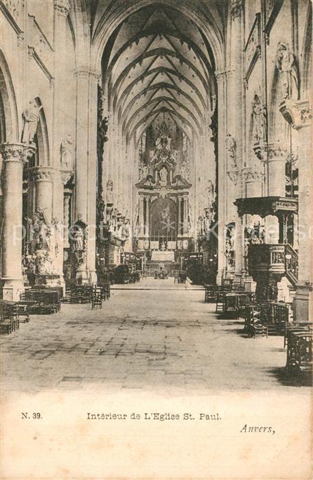 Anvers Antwerpen Eglise Saint Paul Interieur