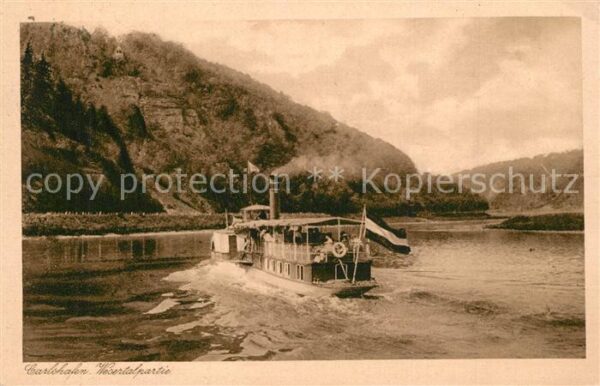 Dampfer Seitenrad Carlshafen Wesertal