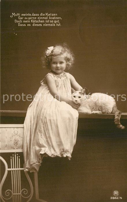 Foto RPH Nr. 2862/4 M?dchen Katze Gedicht