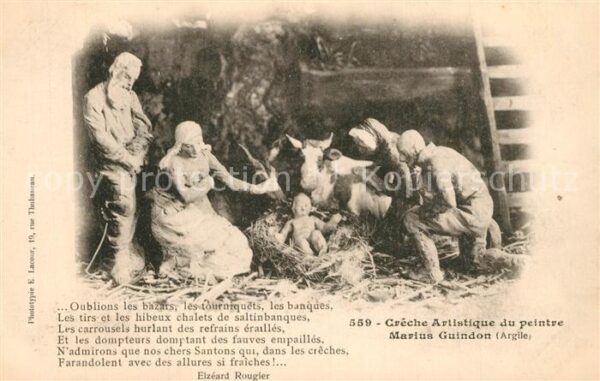 Krippe Weihnachten Creche Artistique du peintre Marius Gui