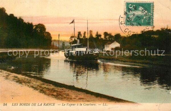 Dampfer Seitenrad Bords de la Rance Vapeur a la Courbure