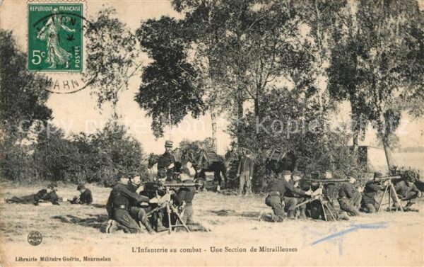 Militaria Frankreich Infanterie au Combat Section de Mitrail