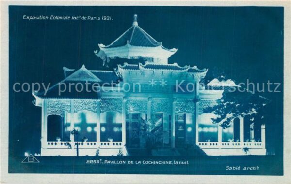 Exposition Coloniale Internationale Pari Pavillon de la Cochinchine