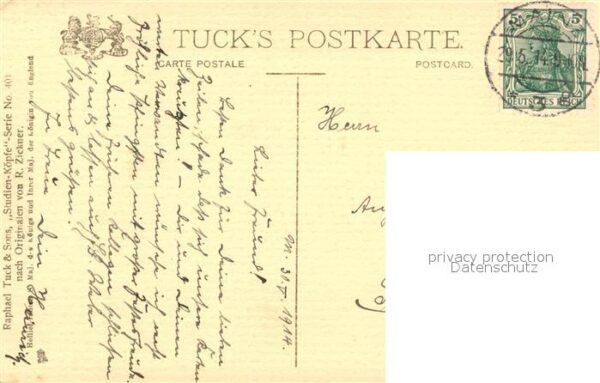 Verlag Tucks Studien-K?pfe Nr. 401 R. Zickner – Bild 2