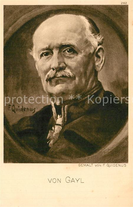 Militaria Generaele Stab Deutschland Georg von Gayl gemalt von F. Quidenus