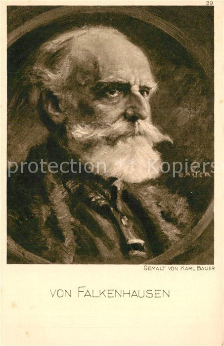Militaria Generaele Stab Deutschland Ludwig von Falkenhausen gemalt von Karl