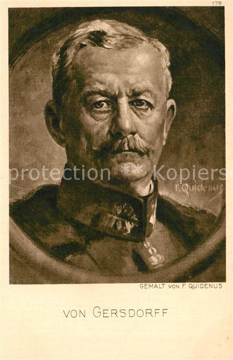 Militaria Generaele Stab Deutschland Georg von Gersdorff gemalt von F. Quide