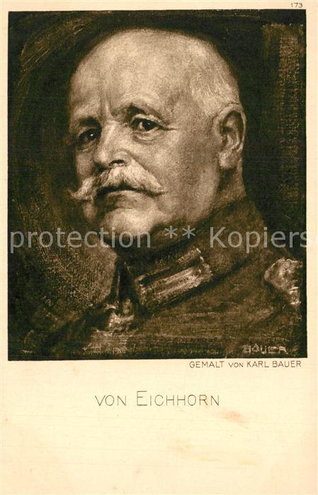 Militaria Generaele Stab Deutschland Hermann von Eichhorn gemalt von Kalr Ba