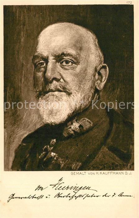 Militaria Generaele Stab Deutschland Josias von Heeringen gemalt von H. Kauf