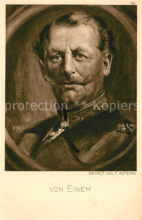 Militaria Generaele Stab Deutschland Karl von Einem gemalt von F. Kotzian