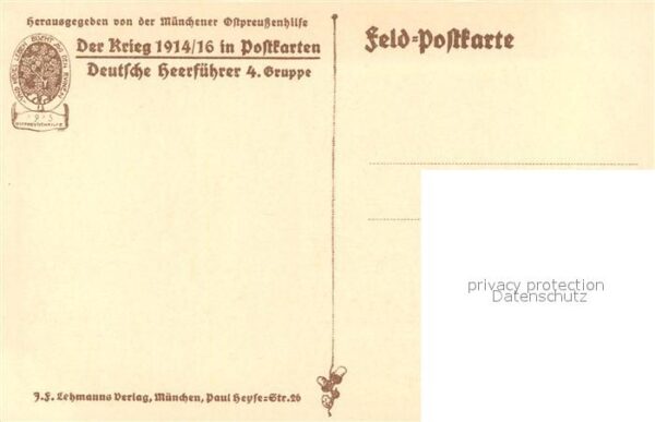 Militaria Generaele Stab Deutschland Karl Litzmann K?nstler F. Quidenus – Bild 2