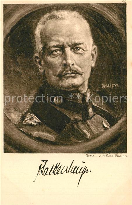 Militaria Generaele Stab Deutschland Erich von Falkenhayn K?nstler Karl Baue