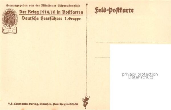 Militaria Generaele Stab Deutschland Erich von Falkenhayn K?nstler Karl Baue – Bild 2