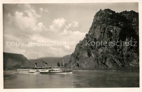Dampfer Seitenrad Loreleyfelsen St. Goar
