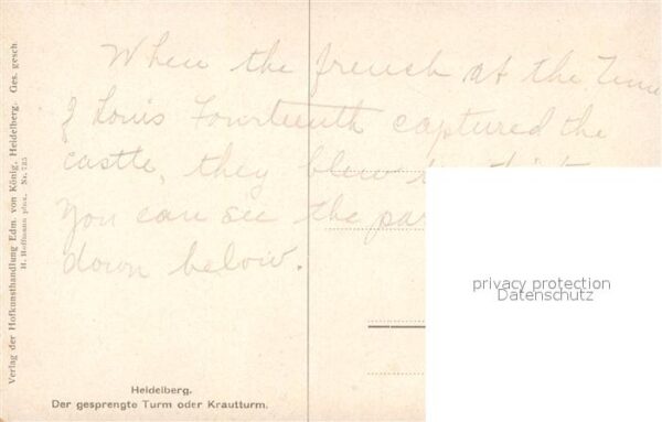Hoffmann Heinrich Heidelberg Gesprengter Turm oder Krautt – Bild 2