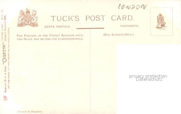 Verlag Tucks Oilette Nr. 7224 Hyde Park London – Bild 2