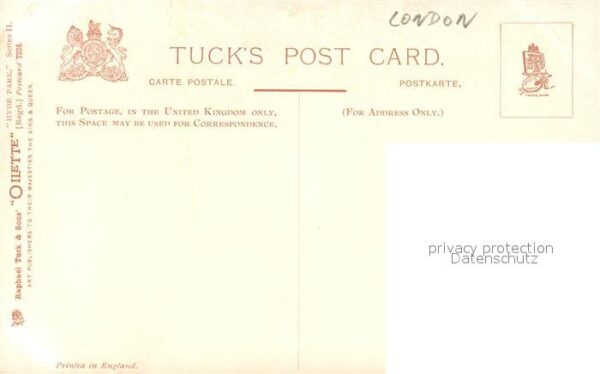 Verlag Tucks Oilette Nr. 7224 Hyde Park Parade Rotten Row – Bild 2