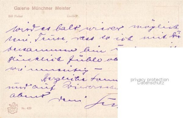 Kuenstlerkarte Bill Fisher Endlich Galerie M?nchner Me – Bild 2