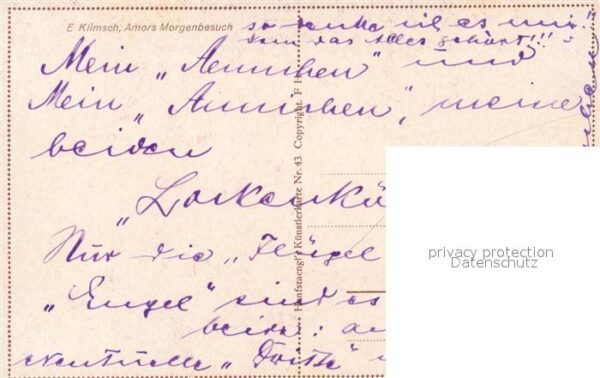 Kuenstlerkarte E. Klimsch Amors Morgenbesuch – Bild 2