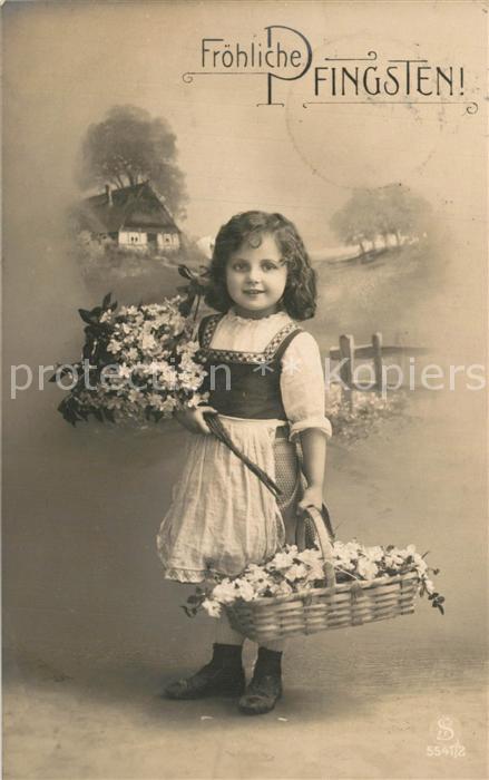 Pfingsten Pentecost Pentecote Kind Blumen Foto-SLJFF-Nr. 5541/2