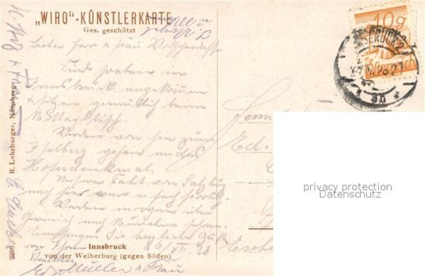 Verlag WIRO Wiedemann Nr. 2259 Innsbruck von der Weiherburg – Bild 2