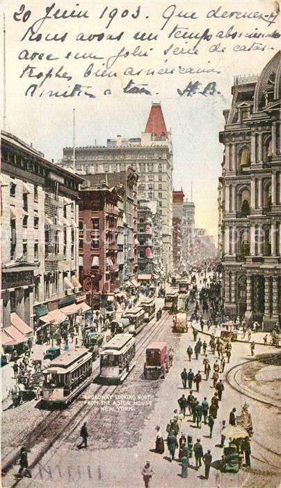 New York City Broadway from the Astor House