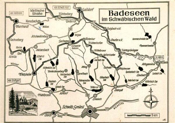 Schwaben Region Badeseen im Schwäbischen Wald