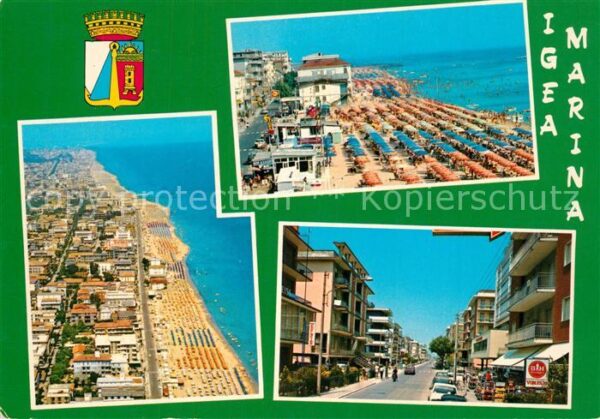 Igea Marina Fliegeraufnahme Strand Strassenpartie