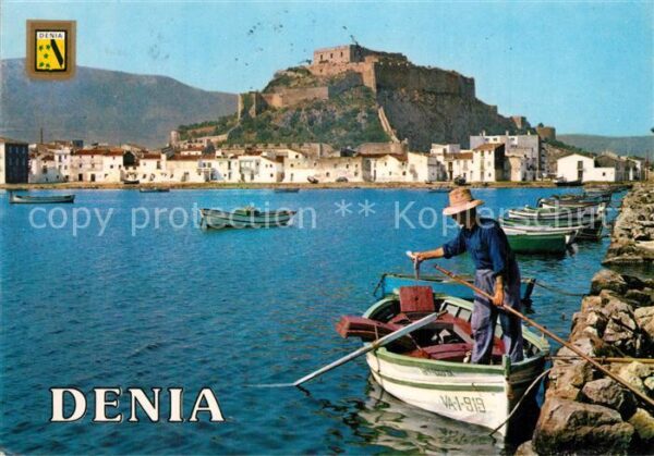 Denia Hafen Fischer Blick zur Burg
