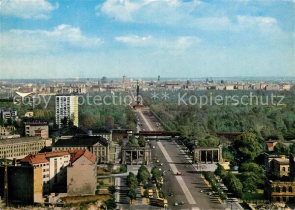 Berlin Panorama Blick auf Siegessäule und Bran