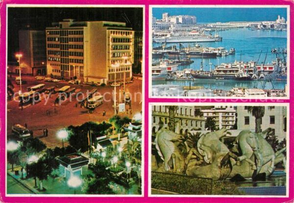 Alger Algerien Hotel Brunnen Skulpturen Hafen