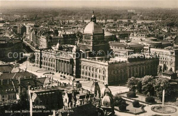 Leipzig Blick vom Rathausturm zum Reichsgericht