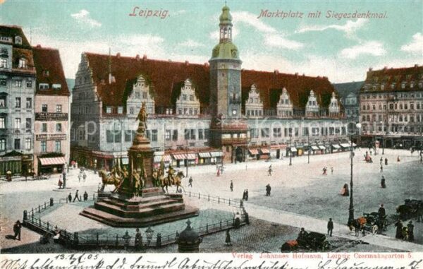 Leipzig Marktplatz mit Siegesdenkmal