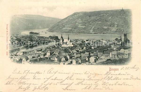 Bingen Rhein Fliegeraufnahme mit Nahem?ndung