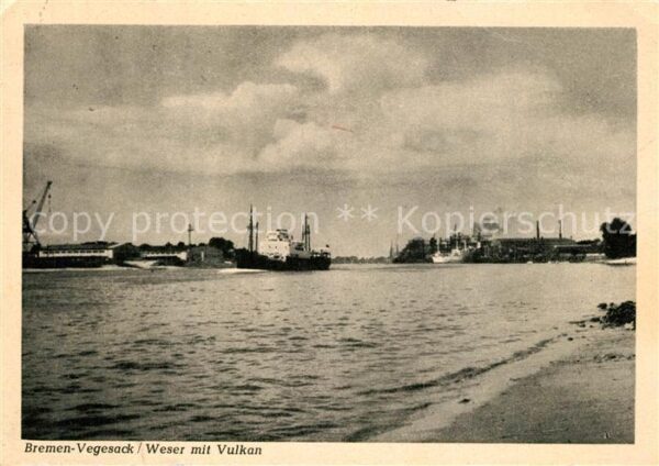 Vegesack Weser mit Vulkan