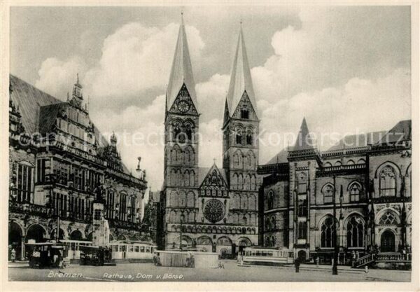 Bremen Rathaus Dom B?rse Strassenbahn