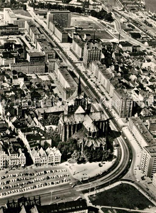 Rostock Fliegeraufnahme Lange Strasse Kirche