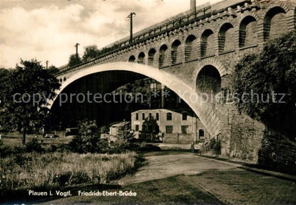 Plauen Vogtland Friedrich Ebert Brücke Handabzug