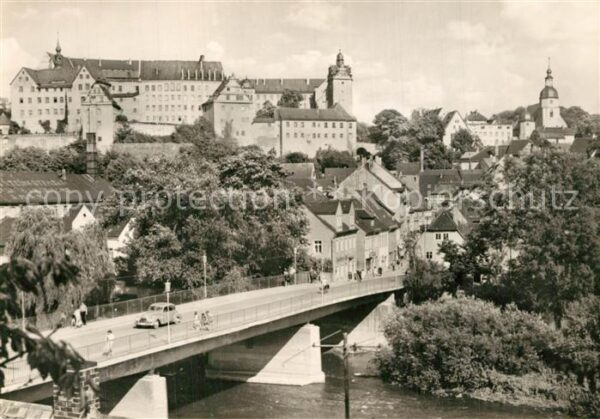 Colditz Blick über die Mulde zum Schloss