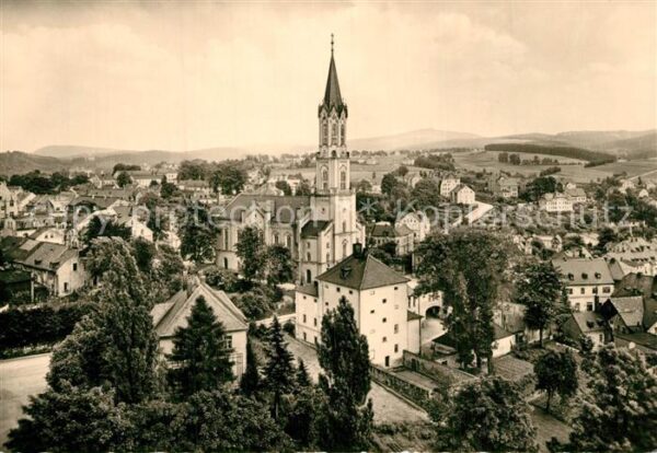 Eibenstock Stadtbild mit Kirche mit Blick auf den