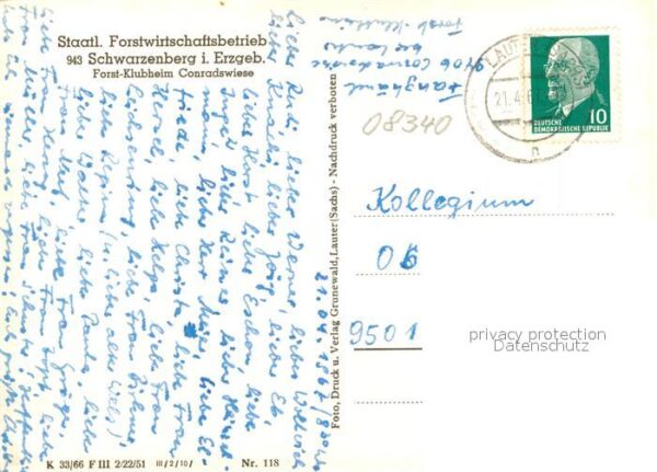 Schwarzenberg Erzgebirge Forst Klubheim Conradswiese – Bild 2