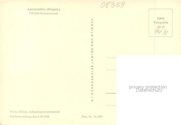 Antonshoehe Breitenbrunn FDGB Sanatorium – Bild 2