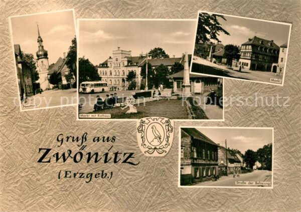 Zwoenitz Neumarkt Kirche Rathaus Markt Strasse d